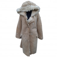 Vintage Soviet Army General's Overcoat USSR Suede Leather Sheepskin Overcoat Hooded Winter Coat Vintage Soviet Army General's Overcoat USSR Suede Leather Sheepskin Overcoat Hooded Winter Coat