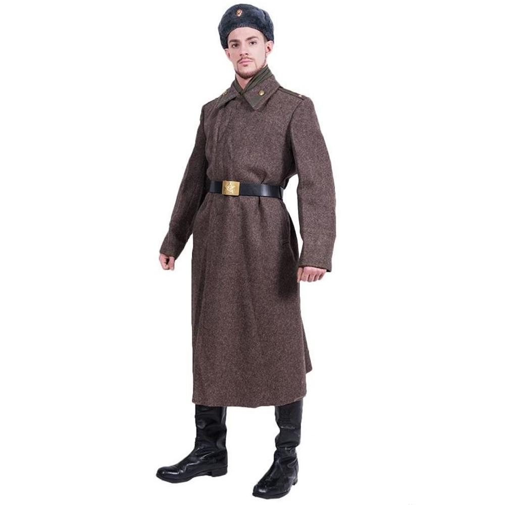 ソ連軍 コート ソビエト連邦軍兵士コート歩哨カーキ ソ連軍マント - WW2