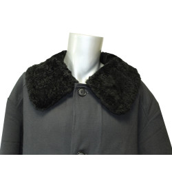 Soviet Woolen Officer Black Coat with Astrakhan Fur Collar Soviet Woolen Officer Black Coat with Astrakhan Fur Collar