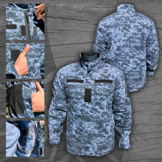 Chaqueta Militar de la Armada Ucraniana – Pixel Azul Chaqueta Militar de la Armada Ucraniana – Pixel Azul