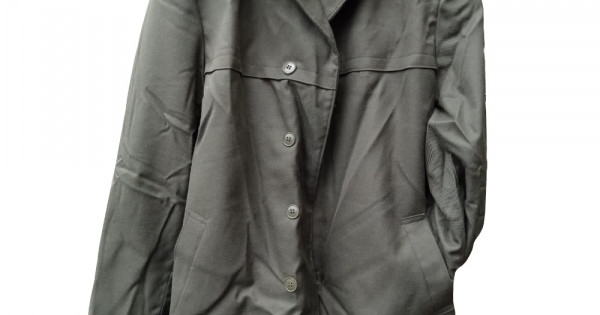Abrigo Militar Francés Genuino - Gabardina Oliva Impermeable, Largo Completo, Vintage