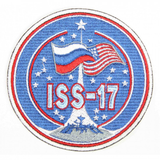 ISS-17宇宙探検隊USAとロシアパッチ縫い付けの手作り刺繡