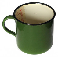 Taza soviética genuina Taza vintage rusa esmaltada, con papel de fábrica Artem en el interior Taza soviética genuina Taza vintage rusa esmaltada, con papel de fábrica Artem en el interior