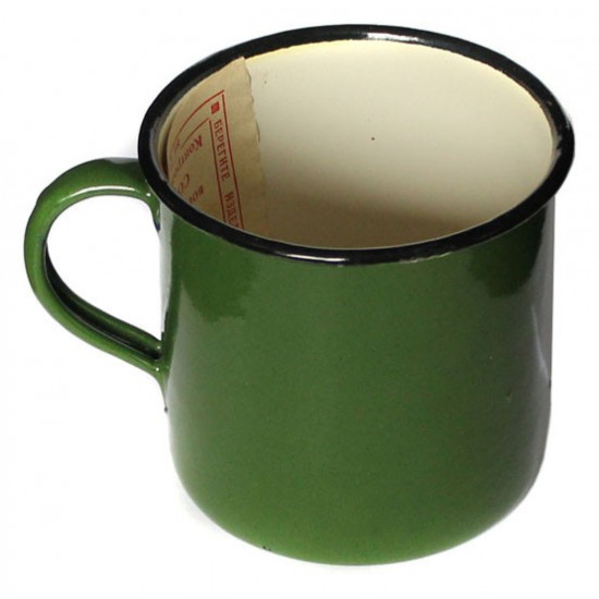 Genuine Soviet cup Enamel Russian Vintage mug