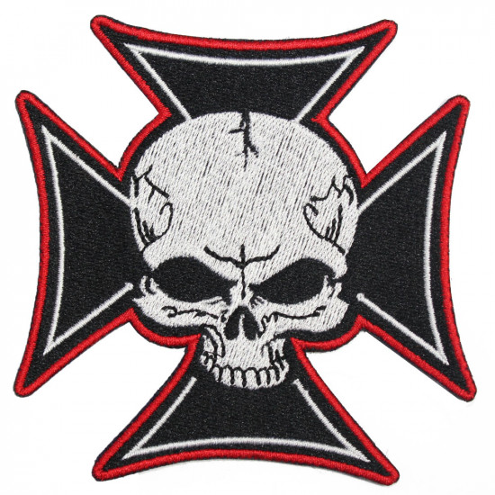 German Skull Cross WWII uniform Patch Sew-on handmade embroidery
