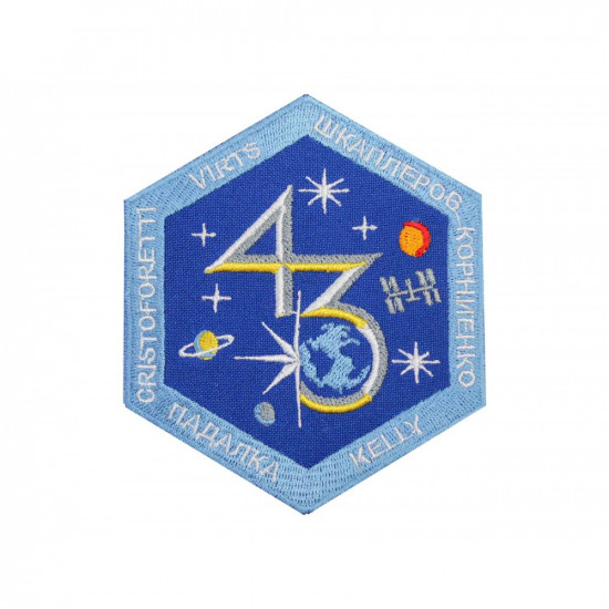 国際宇宙ミッションISSエクスペディション43パッチスリーブ刺繡