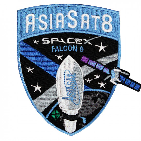 AsiaSat 8 SpaceX Falcon 9 Parche de misión espacial Bordado para coser
