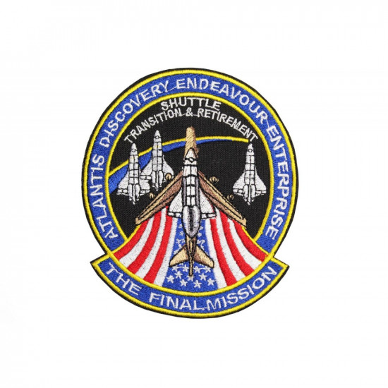 ファイナルミッションシャトルトランジション＆リタイアメントNASAパッチスリーブ刺繡