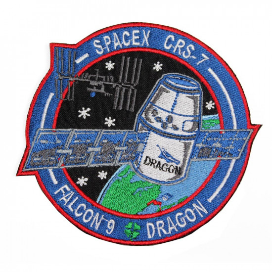CRS-7 Falcon 9 Dragon SpaceX Flug 9 SpX-7 Patch Stickerei zum Aufnähen