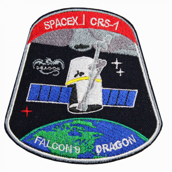 CRS-1 Falcon9 Dragon SpaceX Nasa Mission Patch cosido a mano bordado
