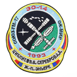 Sojus TM-17   Space Mission Patch Handgemachte Stickerei zum Aufnähen Sojus TM-17   Space Mission Patch Handgemachte Stickerei zum Aufnähen