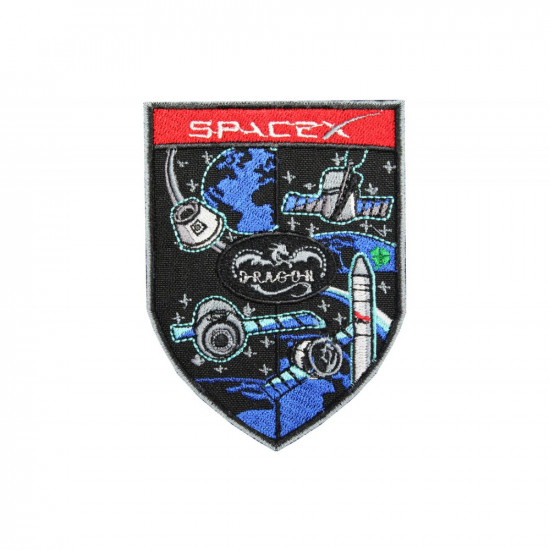 Dragon nave espacial SpaceX Shuttle ISS Nasa Patch Coser bordado hecho a mano