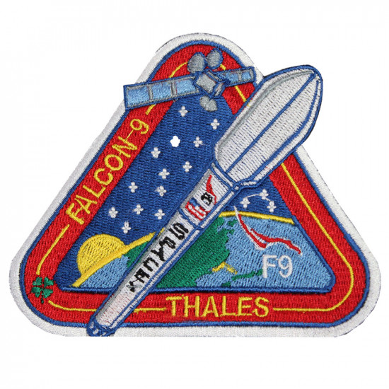 Thales Falcon 9 SpaceX United States Space Mission F9 Sew-on Handmade embroidered