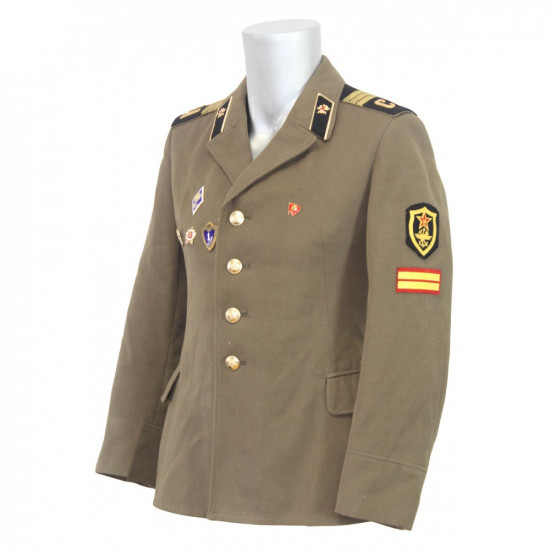 Chaqueta de oficial ruso de la URSS original Ejército Rojo WWII con medallas