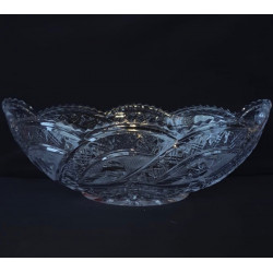 Old czech transparent crystal vase for fruits, vegetables and sweets   Old czech transparent crystal vase for fruits, vegetables and sweets