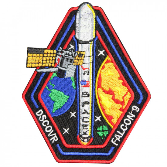 DSCOVR Falcon-9 SpaceX Raumschiff NASA Mission Patch Handgemachte Stickerei zum Aufnähen