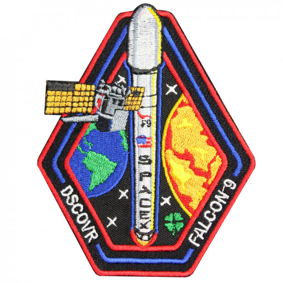 DSCOVR Falcon-9 SpaceX Spaceship NASA Mission Patch cosido a mano bordado