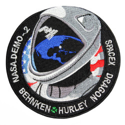 NASA Demo-2 SpaceX Dragon Behnken & Hurleysleeve Stickerei mit Patch-Ärmeln NASA Demo-2 SpaceX Dragon Behnken & Hurleysleeve Stickerei mit Patch-Ärmeln