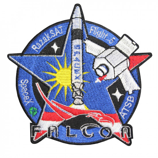 Patch brodé à manches Nasa Falcon RazakSAT SpaceX Satellite ATSB