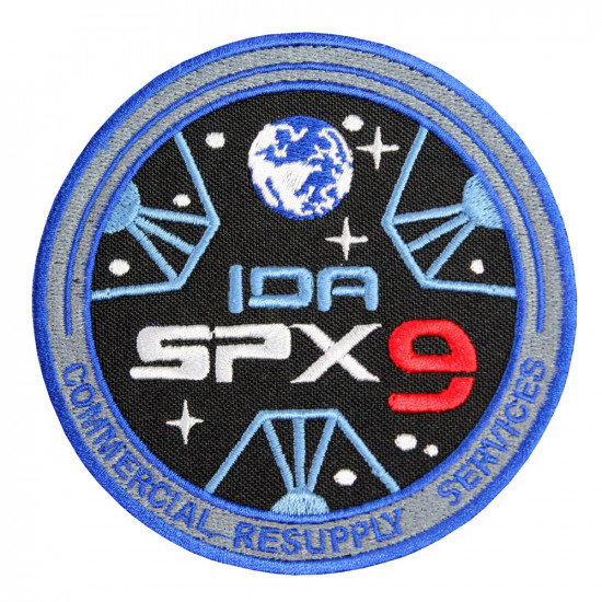 IDA SPX-9 SpaceX CRS-9 ISS NASA CRS Mission Patch Sew-on embroidery