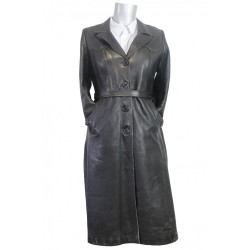 FEMALE Offizier Russische Armee Winter Sowjetunion schwarzer Ledermantel WWII FEMALE Offizier Russische Armee Winter Sowjetunion schwarzer Ledermantel WWII