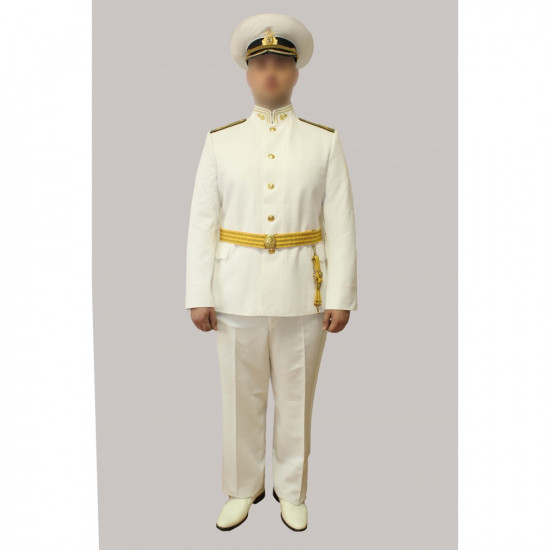 Uniforme de parade de la flotte navale d'origine russe VMF nouveau type blanc officier de marine usure blanche