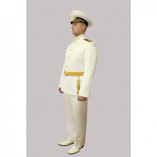Uniforme de parade de la flotte navale d'origine russe VMF nouveau type blanc officier de marine usure blanche
