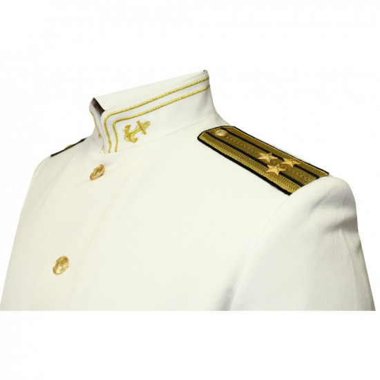 Uniforme de parade de la flotte navale d'origine russe VMF nouveau type blanc officier de marine usure blanche