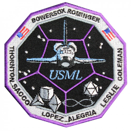 STS-73 NASA Space Shuttle Columbia USML Mission Patch sleeve embroidery