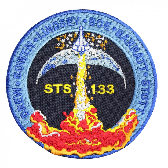 Broderie sur les manches de la mission ISS de la navette spatiale STS-133 Discovery NASA