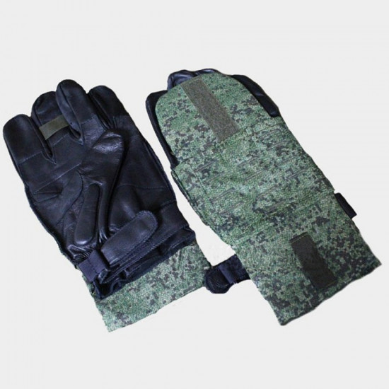 Army tactical Camouflage / Black leather Special Forces Ballistic Lightweight Gloves for airsoft and training