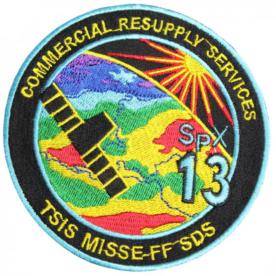 SPX-13スペースXCRS-13 CRSNASAミッションISSパッチスリーブ刺繡