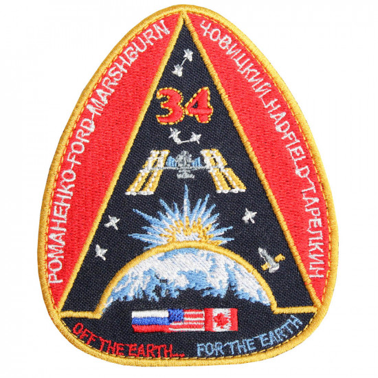 ISSエクスペディション34宇宙飛行ミッションソユーズパッチスリーブ刺繡