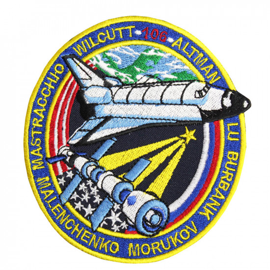 STS-106 ISS Space Shuttle Atlantis NASA Mission Patch handmade embroidery