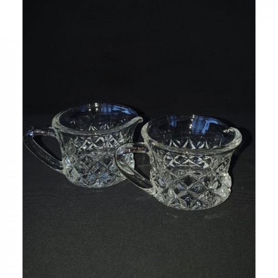 Antique Czech crystal mugs Genuine Soviet Union antique mug for milk, tea and coffee 