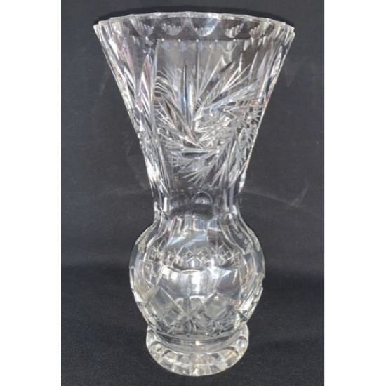 Old czech transparent antique Czech crystal vase glasses water for flowers Old czech transparent antique Czech crystal vase glasses water for flowers