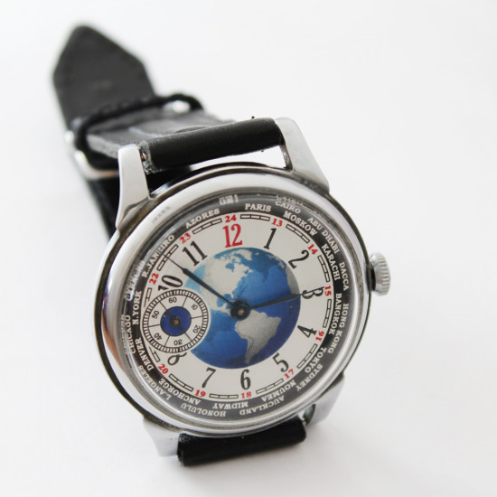 Soviet Poljot   Watch non transparent Globe Vintage Watch