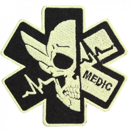 Skull Medic Airsoft Tactical Game Military Patch handmade embroidery