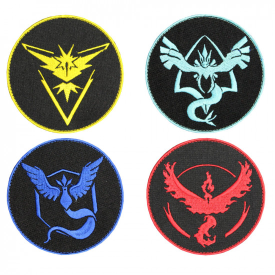 Insignias Pokemon Go Teams Patch sleeve handmade embroidery