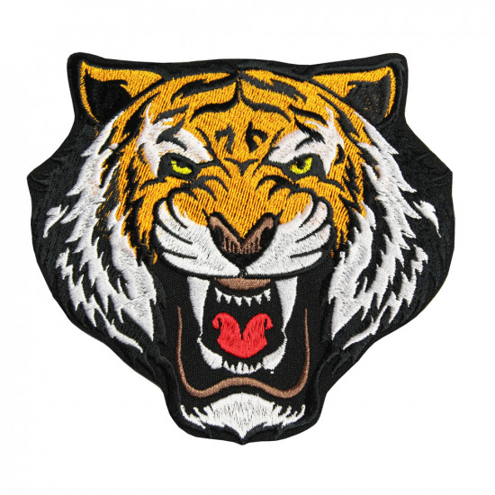 La broderie à la main de patch de bête de jeu Airsoft de tête de tigre rugissant