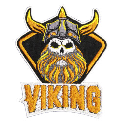 Schädel Wikinger Nordische Mythologie Ornament Patch handgemachte Stickerei Schädel Wikinger Nordische Mythologie Ornament Patch handgemachte Stickerei