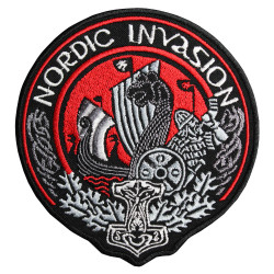 Skandinavien Schiff Nordic Invasion Patch Ärmel handgemachte Stickerei Skandinavien Schiff Nordic Invasion Patch Ärmel handgemachte Stickerei