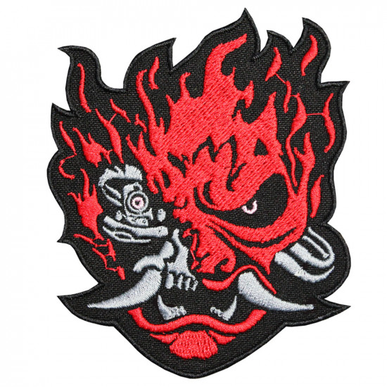 Samurai Oni Demon Cyberpunk 2077 rock band Patch handmade embroidery