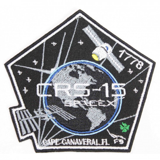 Patch CRS-15 SpaceX Space SPX-15 Mission Elon Musk Falcon-9 Nasa broderie à la main à coudre