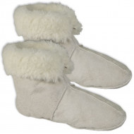 Invierno blanco / marrón piel de oveja zapatillas de casa calcetines calientes Invierno blanco / marrón piel de oveja zapatillas de casa calcetines calientes