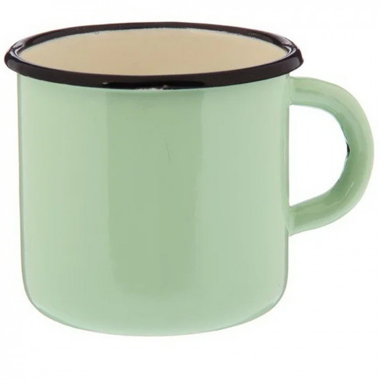 Original soviet metal light green cup enamel 400 ml