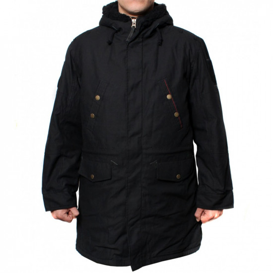 Veste d'hiver longue Manteau noir chaud pour un usage quotidien Parka moderne