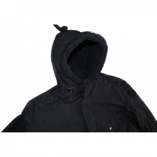 Veste d'hiver longue Manteau noir chaud pour un usage quotidien Parka moderne