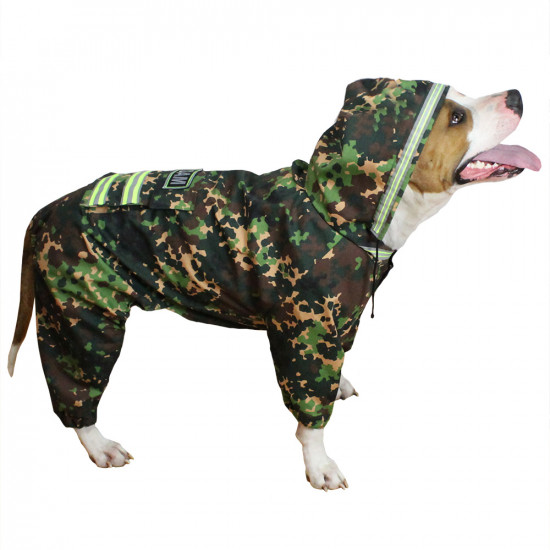 Demi-season light-reflecting dog uniform with hood tactical pet clothing Custom frog camo suit outdoor Military dog hoodie