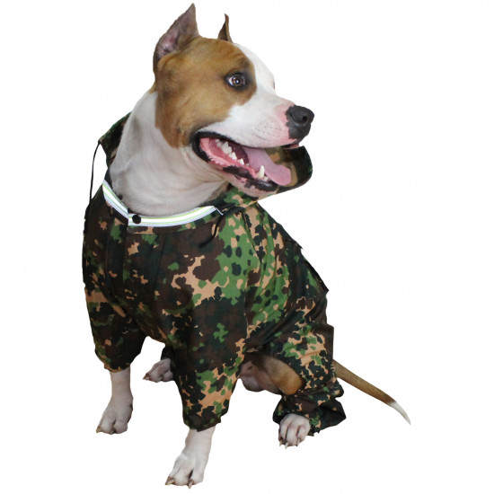 Uniforme de perro reflectante de luz de entretiempo con capucha Ropa táctica rusa para mascotas Traje de camuflaje de rana personalizado Sudadera con capucha para perros militares al aire libre